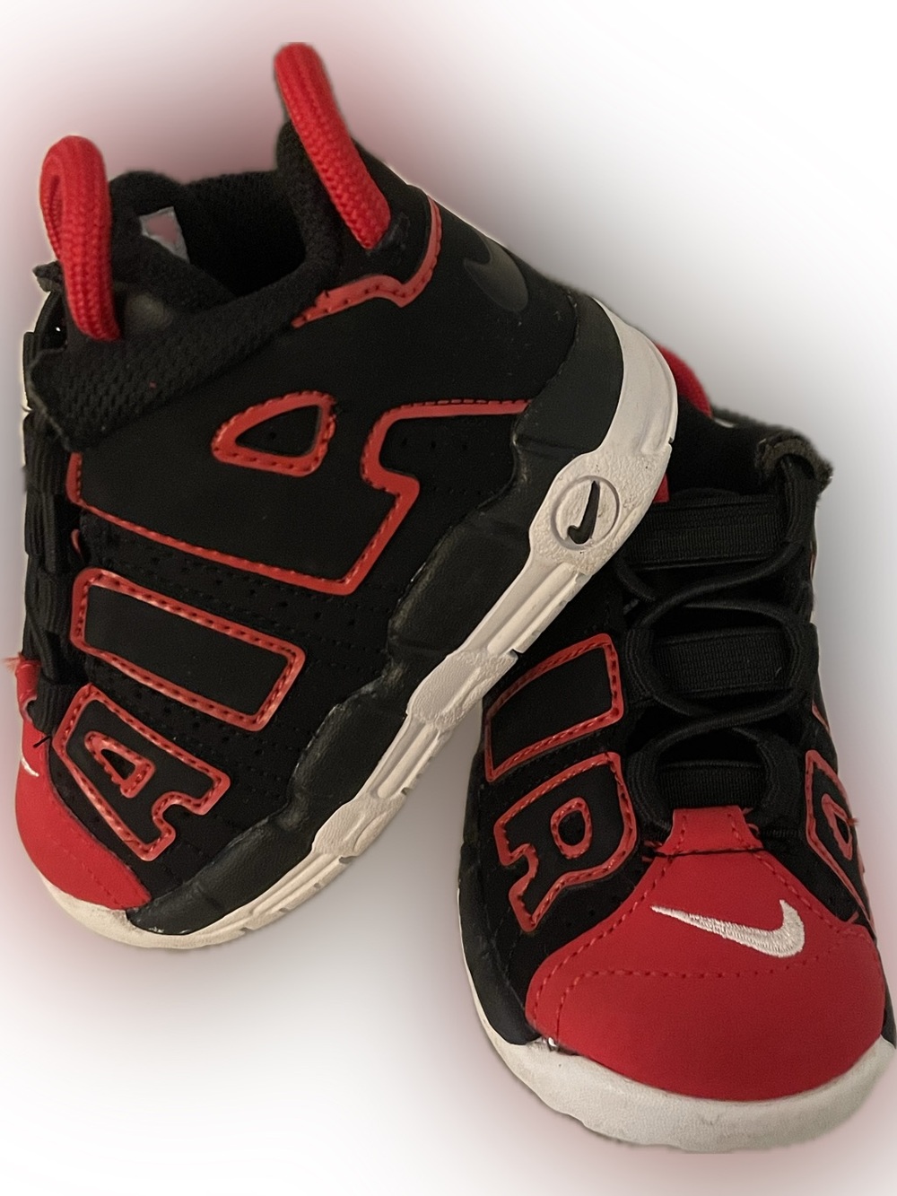 Nike Kids Black and Red Athletic Sneakers with White Sole